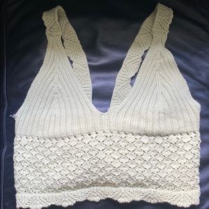 Green crochet top